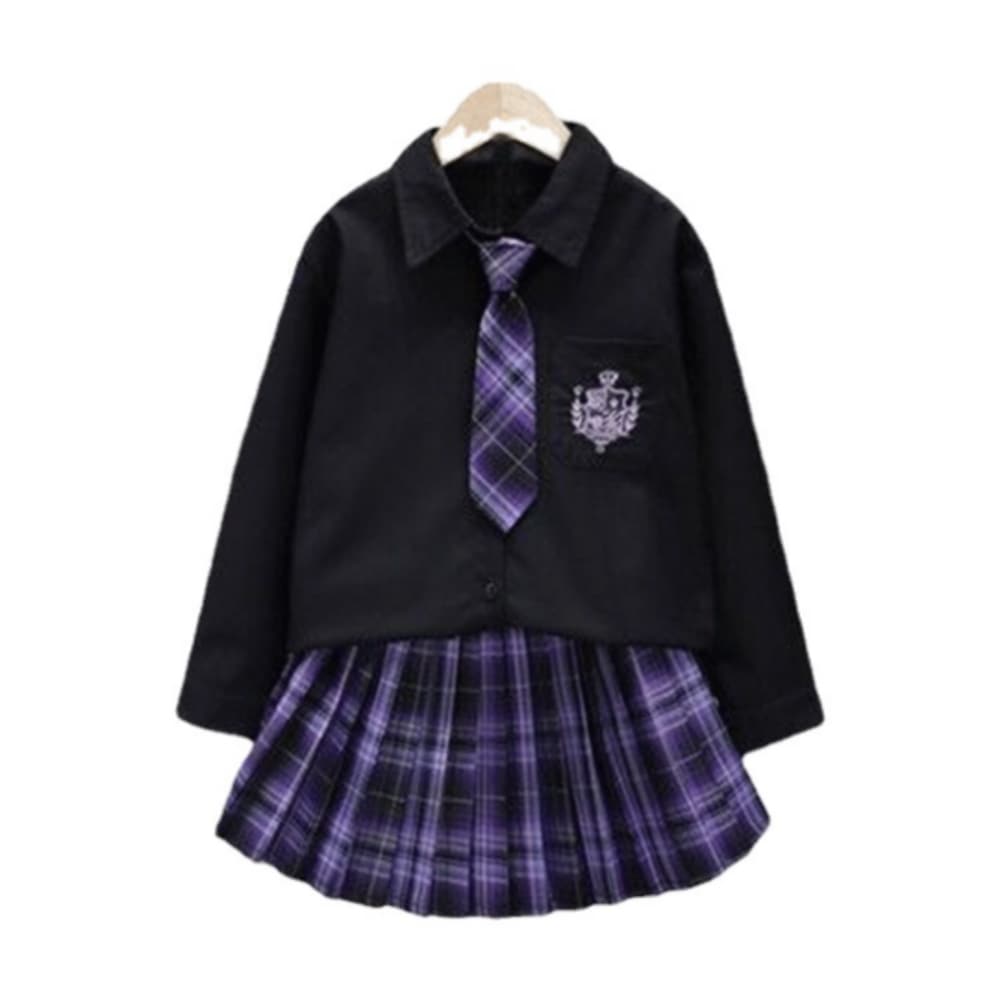 エンジェルアイ子供用シャツボラチェックタイスカートセット