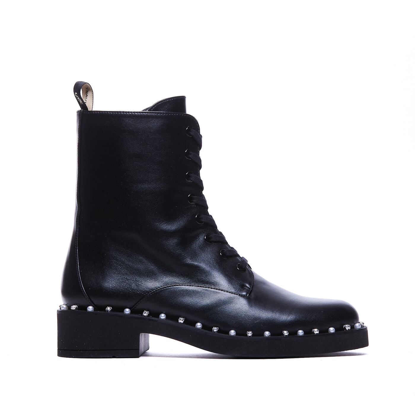 SK037 REVERIE LACE-UP BOOTIESMOBLK ブラック 春夏2025 ブーツ レディース ia