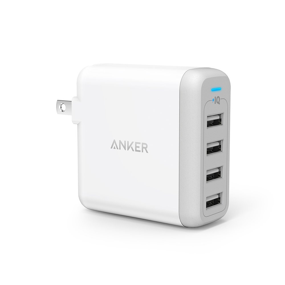 Anker PowerPort 4 (USB充電器 40W 4ポート) 【PSE認証済 / PowerIQ搭載 / 折りたたみ式プラグ搭載】iPhone&Android各種対応 (ホワイト) 4,829円