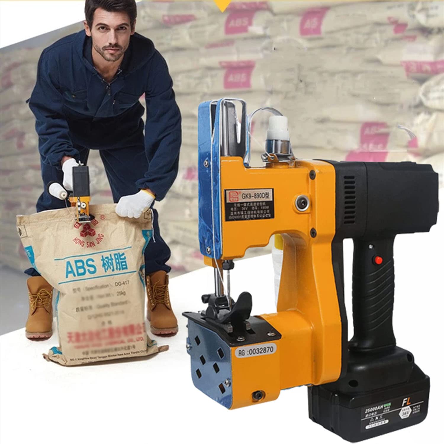 110V電気ミシン ポータブル袋縫ミシン充電式ポータブル袋口縫い シンシール機 ハンドミシン自動割線 3kg軽量で便利 織りバッグ・麻袋・綿袋・クラフトバッグ・牛革の紙袋業務用 26,663円