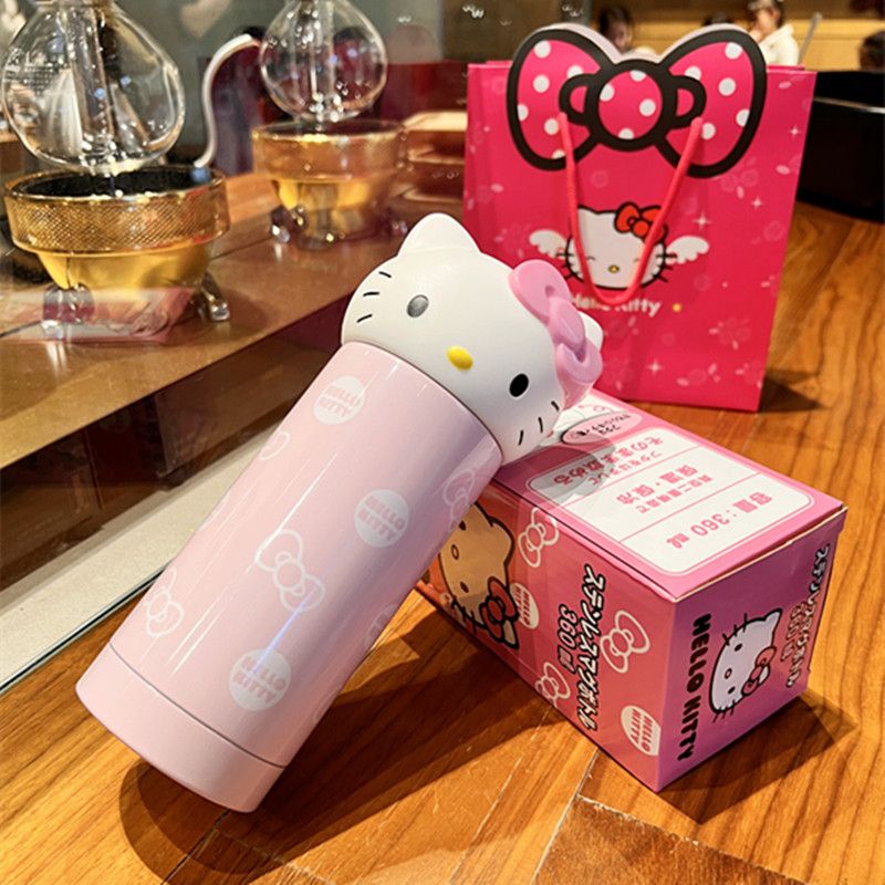 【本日限定】日本式ハローキティケイト猫保温カップ女性モデルアニメかわいい高颜値水コップステンレス