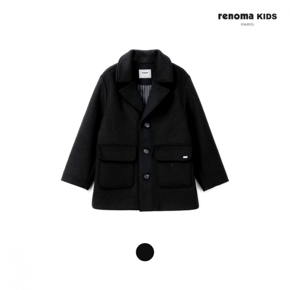 レノマキッズ 男の子ブラックシングルウールコート R2511C001_02