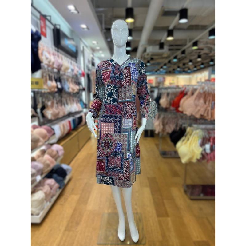 [坡州店] [] 機能性素材フラワーパターンホームウェアワンピース (MR) WGNB248W