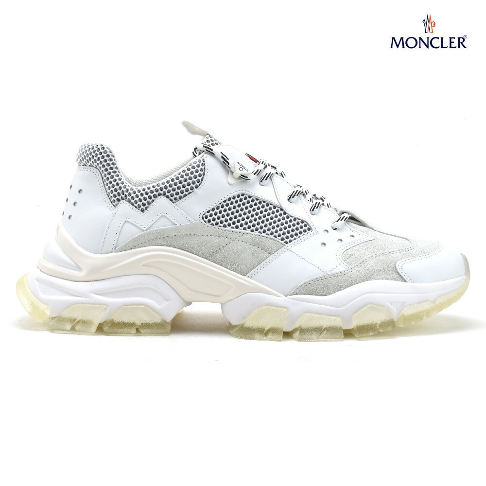 モンクレール スニーカー メンズ ランニングシューズ ホワイト 白 リーブ ノー トレイス ダッドスニーカー MONCLER LEAVE NO TRACE[4m70100-001]