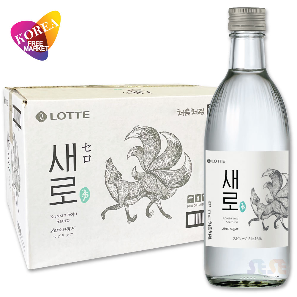 LOTTE セロ 375ml 1BOX(20本) ゼロシュガー 16度 韓国焼酎 チョウムチョロム SAERO リニューアル商品