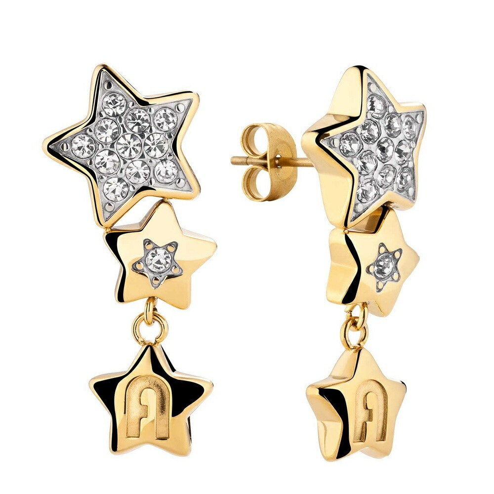 フルラ ジュエリー ファッション ピアス 両耳 スタッドピアス スパークリングスターズ 星型 シルバー イエローゴールド ステンレス クリスタル アクセサリー かわいい デート パーティ 記念日 サプ
