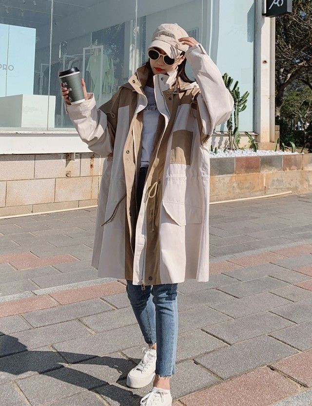 【韓国ins大人気】スプリングコート アウター レディース マウンテンパーカー 大きいサイズ ロングジャケット 春 秋 マウンテンパーカー フード コート ロング ライトアウター 春秋 カジュアル シ 8,946円