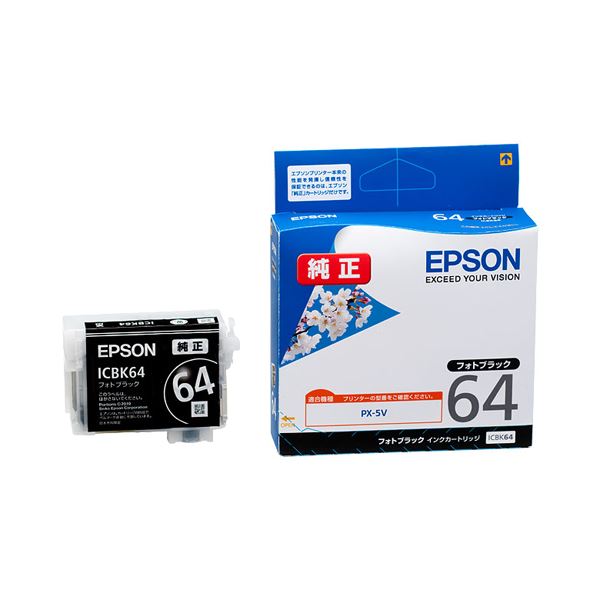 (まとめ) エプソン EPSON インクカートリッジ フォトブラック ICBK64 1個 (×10セット) 22,594円