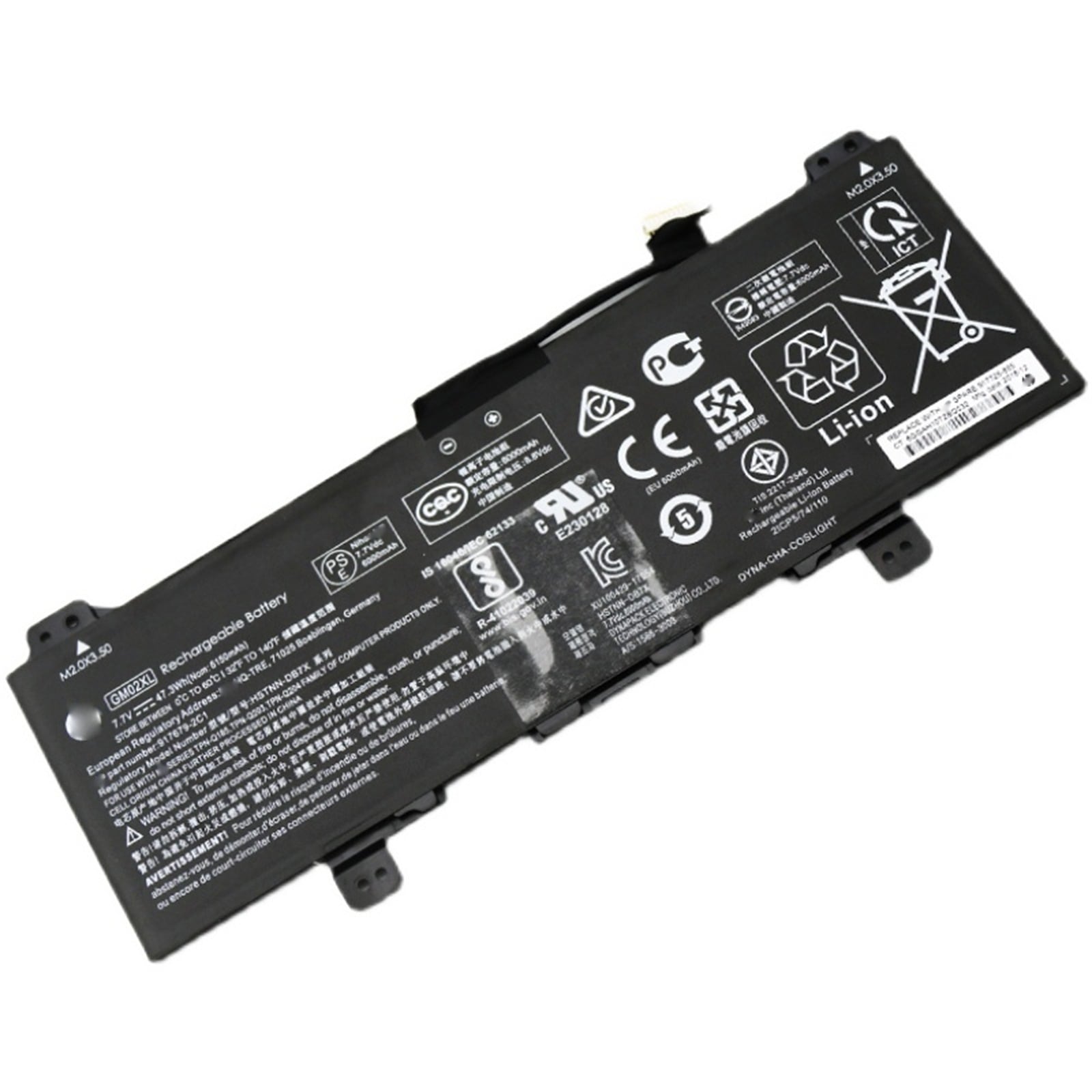 GM02XL 電池・HPノートパソコン互換 47.3Wh/6150mAh Chromebook 14 G5 TPN-Q185 TPN-Q203 HSTNN-DB7X HSTNN-UB7M GM02X