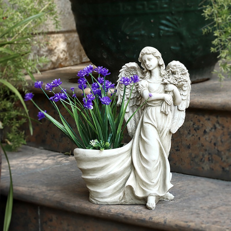 【超希少】✞祈る天使像ペア　家庭祭壇用　宗教彫刻