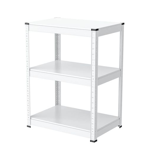 UMIMILEラック スチールラック 幅60CM 3段 耐荷重120KG/段 メタルラック(幅60×奥行40×高さ80CM, ホワイト)