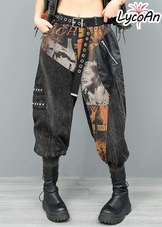 【LycoAn】ヴィンテージポップスタイルパンツ /レトロポップ/デニム/ポップアート