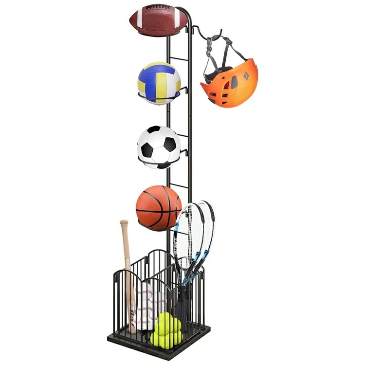 ボールスタンド バスケットボール収納ラック 4段 ボール整理カゴ ボール収納ランク ボールホルダー スポーツ用品収納ラック 組立式 整理 省スペース