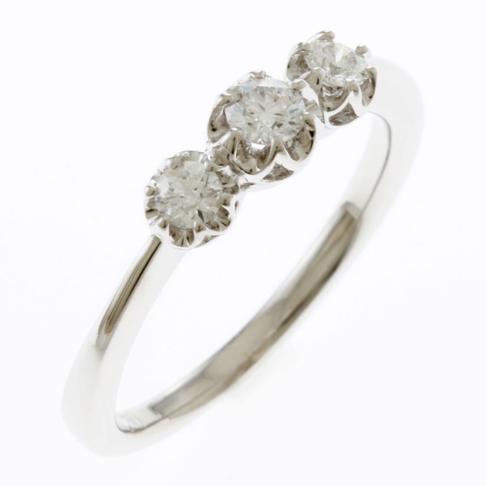 リング 指輪 13号 Pt900プラチナ ダイヤモンド 中古 美品