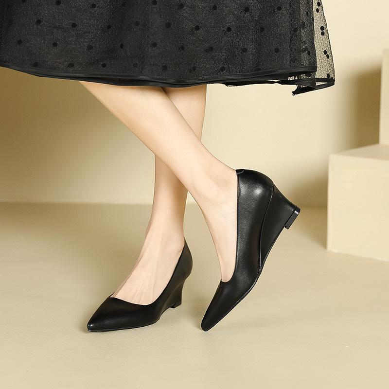 【急速出荷!】ヒールパンプス ウェッジヒール パンプス きれいめ ハイヒール 無地 レディース おしゃれ 通気 美脚 お呼ばれ 走れる 大人かわいい とんがりトゥ 母の日 ギフト orange