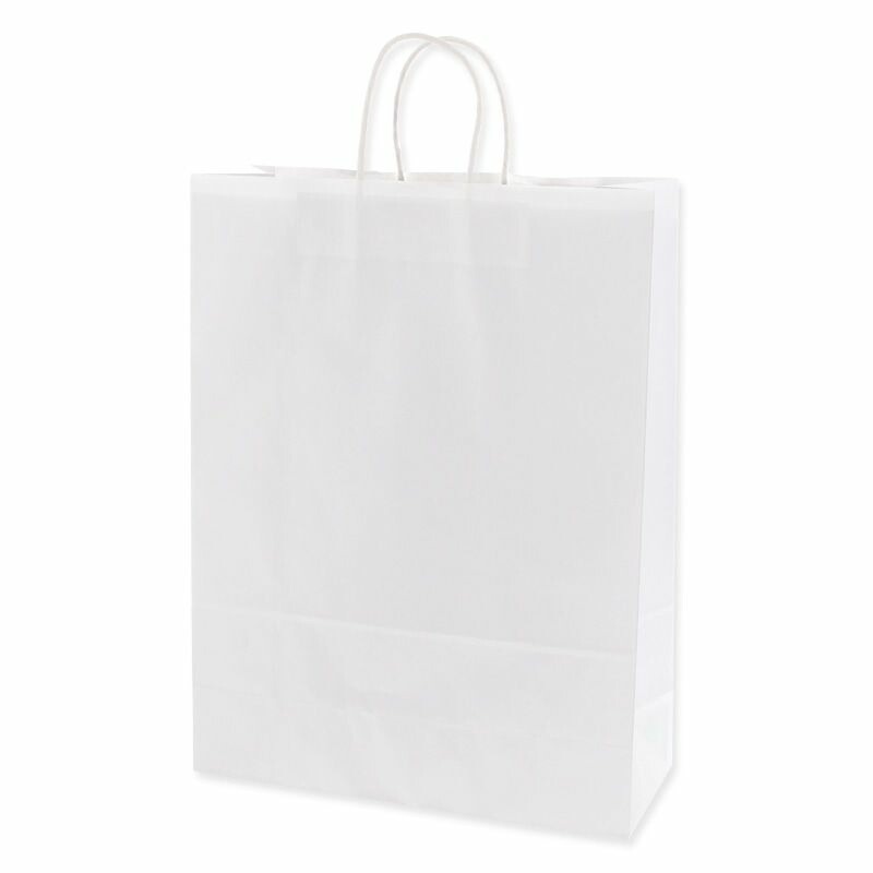 （まとめ買い）シモジマ HEIKO 手提げ紙袋 25チャームバッグ 25CB カスタムB（丸紐） E晒白無地 50枚 幅380xマチ150x高500mm 003280420 [x3セット]