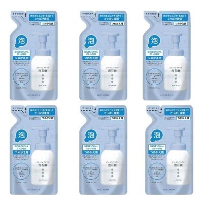 お得な6個パックフルフル泡石鹸 つめかえ用　210mｌ入り×6個