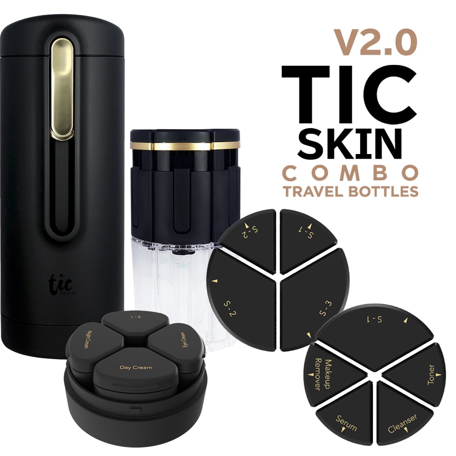 激安な トラベルボトル豪華版 TIC V2.0（スキン用コンボセット）スキンクリームや化粧水をひとまとめ！旅行ジムなど COMBO BOTTLE SKIN アイディア商品