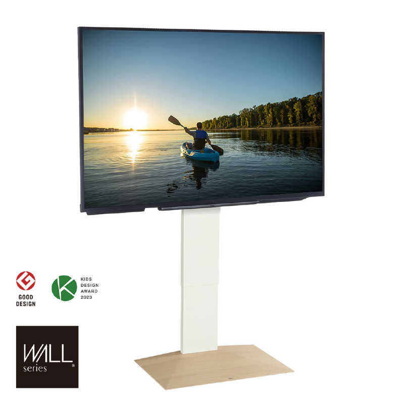 ナカムラ　32～80インチ対応 テレビスタンド WALL V3 (ハイタイプ) ホワイトオークベース　WLTVB6W32