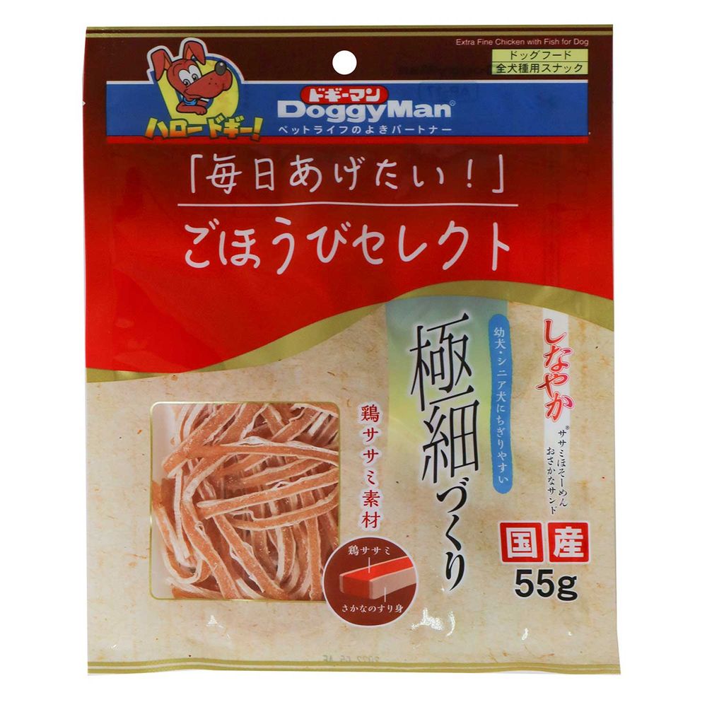 （まとめ買い）ごほうびセレクト しなやかササミほそーめん おさかなサンド 55g 犬用おやつ [x12]