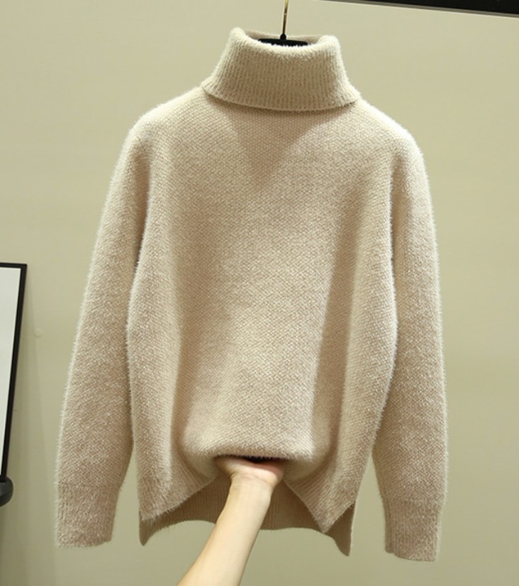 デート モテアイテム ニットソー 長袖 ハイネック もこもこ モコモコ 可愛い きれいめ 上品 おしゃれ かっこいい 可愛い ラブリー キュート ガーリー クール モード系 セクシー