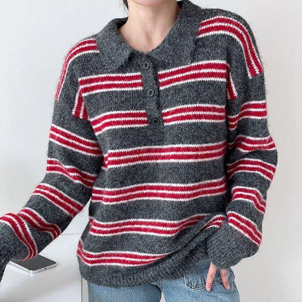 Hスタイル(KN)セル単価カラニットティー 秋 冬 ニットTシャツ ラウンドセーター 長袖