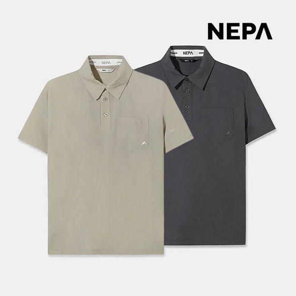 メンズ ディフライ トライザ ポロシャツ リネン 遮熱機能性 登山 半袖Tシャツ 7M35265