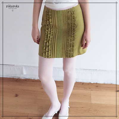 【ROLAROLA】 FRILL PINTUCK COTTON MINI SKIRT GREEN 正規品 11,074円