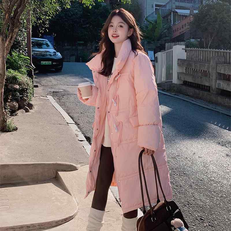 秋服 レディース ファッション オシャレ カワイイ シンプル 大人カワイイ 大きいサイズ 冬 綿 ジャケット ニュー ホーン ダウン 厚手 韓国ファッション ミドル丈