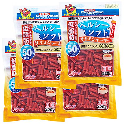 他サイト： ドギーマン 犬用おやつ ヘルシーソフトササミジャーキー カットタイプ チキン 420g×4個 (まとめ買い)の商品画像