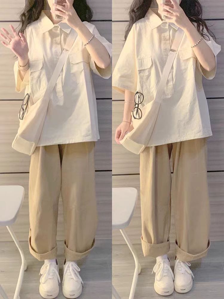 カレッジスタイル 韓国 スウェット セットアップ サマー 2025 韓国 ゆったりポロシャツ2点セット セットアップ カジュアル・スポーツウェア・スーツ セットアップ 5,679円