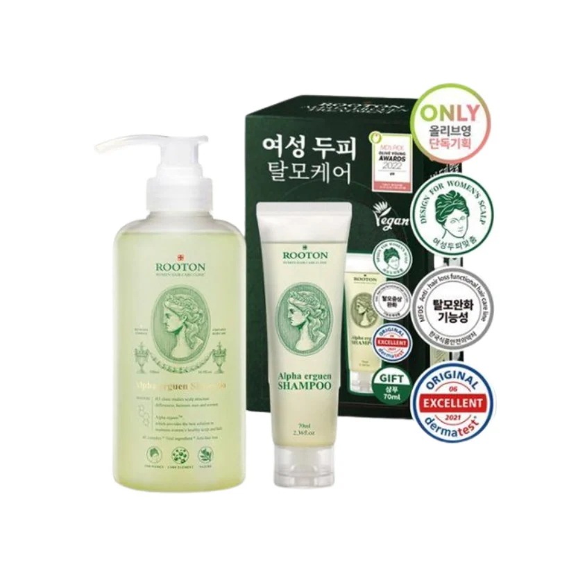 [Nine beauty pick] 女性頭皮用 アルファエルゲン 脱毛症 症状緩和シャンプー500ml+シャンプー70ml 企画