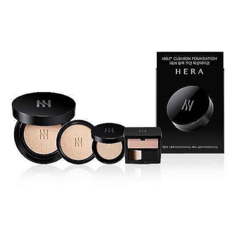 ブラッククッション ファンデーション 本品1+リフィル1+ブラッククッション21nミニ+ルースパウダー6g+ブラッククッションパフ1ea