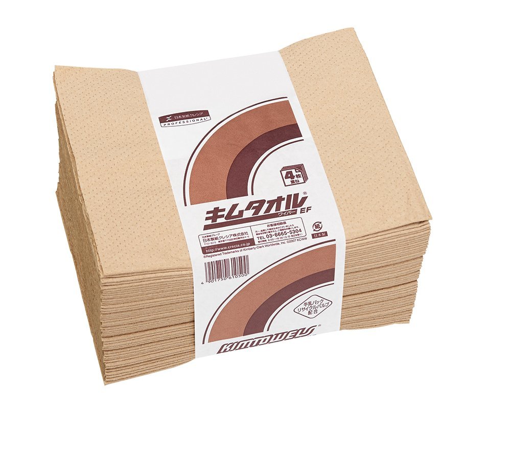 【ケース販売】 クレシア キムタオル EF 4つ折り 50枚/束 ×24束入 紙パックリサイクルパルプ配合で環境に配慮した紙ワイパー 61051