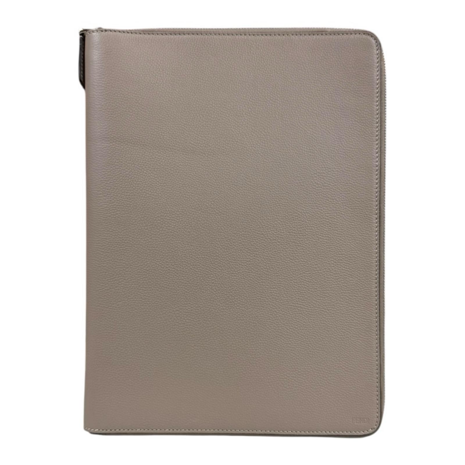 フェンディ クラッチバッグ カーフ 7N0167 ベージュ FENDI 中古 美品