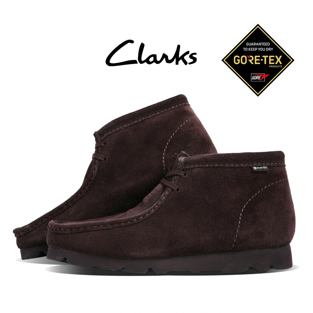 CLARKS クラークス スエード ワラビー ブーツ ゴアテックス ブーツ WALLABEEBT GTX DARK BROWN SUEDE ( ブラウン 茶色 チャッカ レディース メンズ C2618