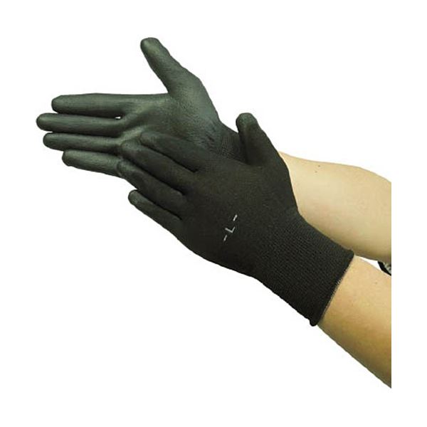 （まとめ）ユニワールド WORKS HOMME やわらかフィット ブラック L 1双[x20]