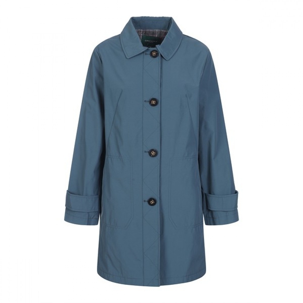 [クロコダイルレディ] カジュアルトレンチコートブルーCLCSCT103