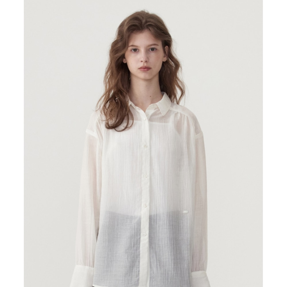 COVERNAT 女性用ストリングシアーオーバーフィットブラウスアイボリー