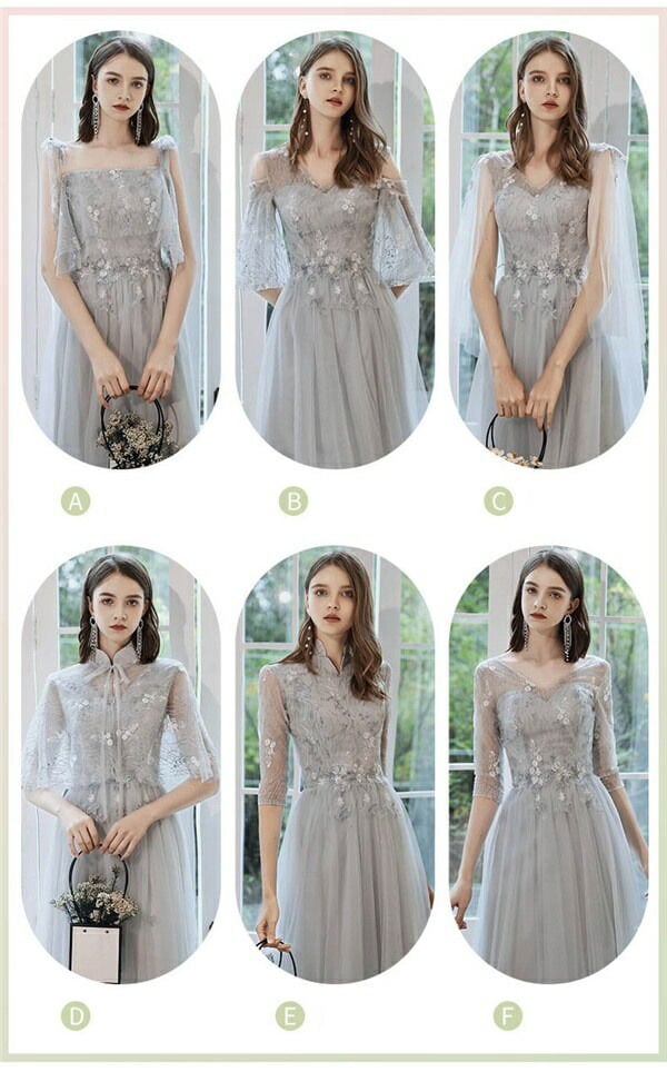 ワンピースドレスドレスミセス フォーマル 締め上げタイプ 袖あり 大人 ドレス ブライズメイド ロングドレス ワンピース 演奏会用ドレス 大きいサイズ ワンピース パーティードレス グレー 上品