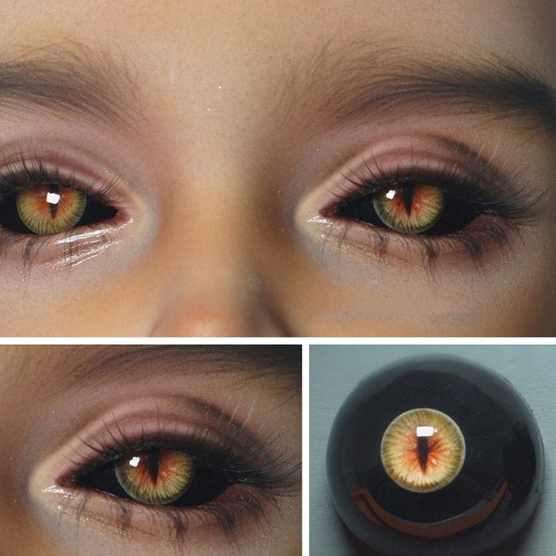 BJD ドールアイ レジンアイ 獣瞳 黒 人形用樹脂眼 1/3 1/4 1/6ドール用アイ 10mm/12mm/14mm/16mm/18mmサイズ