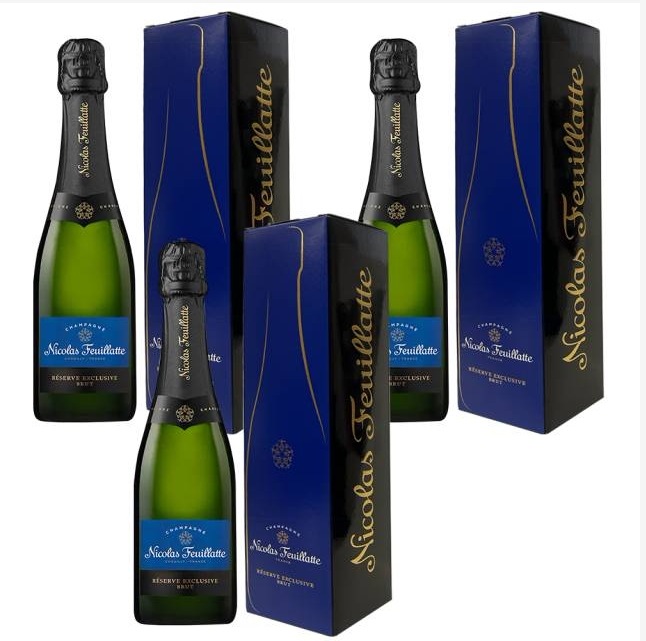 ニコラ・フィアット レゼルヴ・エクスルクーシヴ ブリュット ハーフボトル 3本セット 375ml / シャンパン 辛口 フランス Nicolas Feuillatte