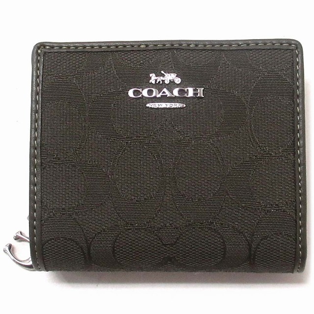 コーチ 財布 COACH アウトレット シグネチャー ジャカード スナップ 二つ折り財布 SIGNATURE JACQUARD CU401SVXAE