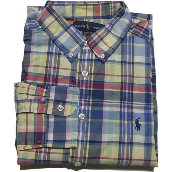 ボーイズサイズ 長袖 ボタンダウンシャツ イエロー boys PR2-1283