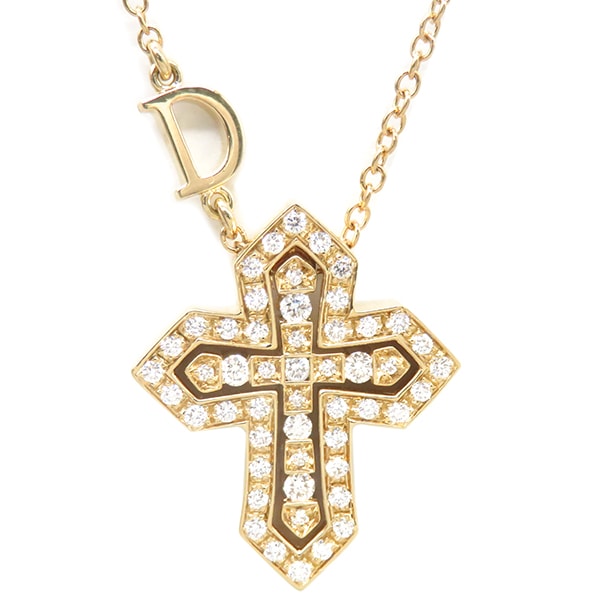 ベルエポック クラウン S 20089077 イエローゴールド K18YG ダイヤモンド ネックレス 750 18金 YG クロス 十字架