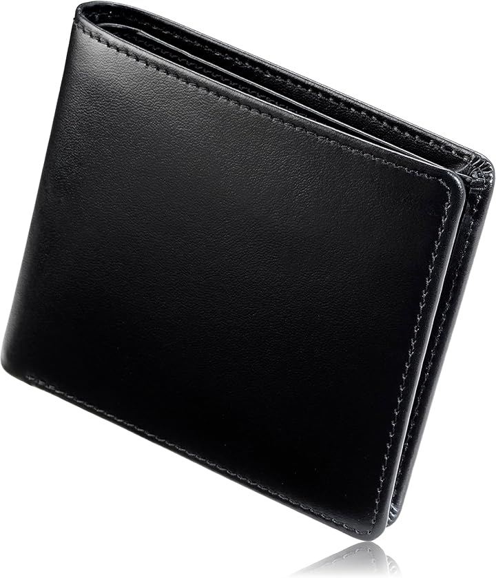 財布 メンズ 2つ折り 伊革x和技 二つ折り 日本製 本革 イタリアンレザー 証明書付 (ブラック) 5,132円
