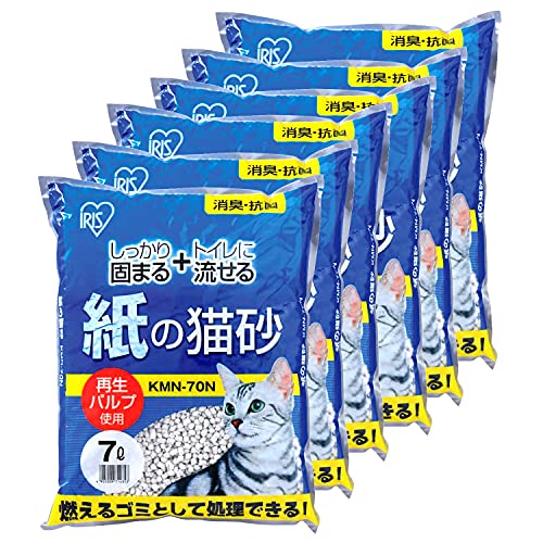 アイリスオーヤマ トイレに流せる 紙の猫砂 7Lx6袋 まとめ買い