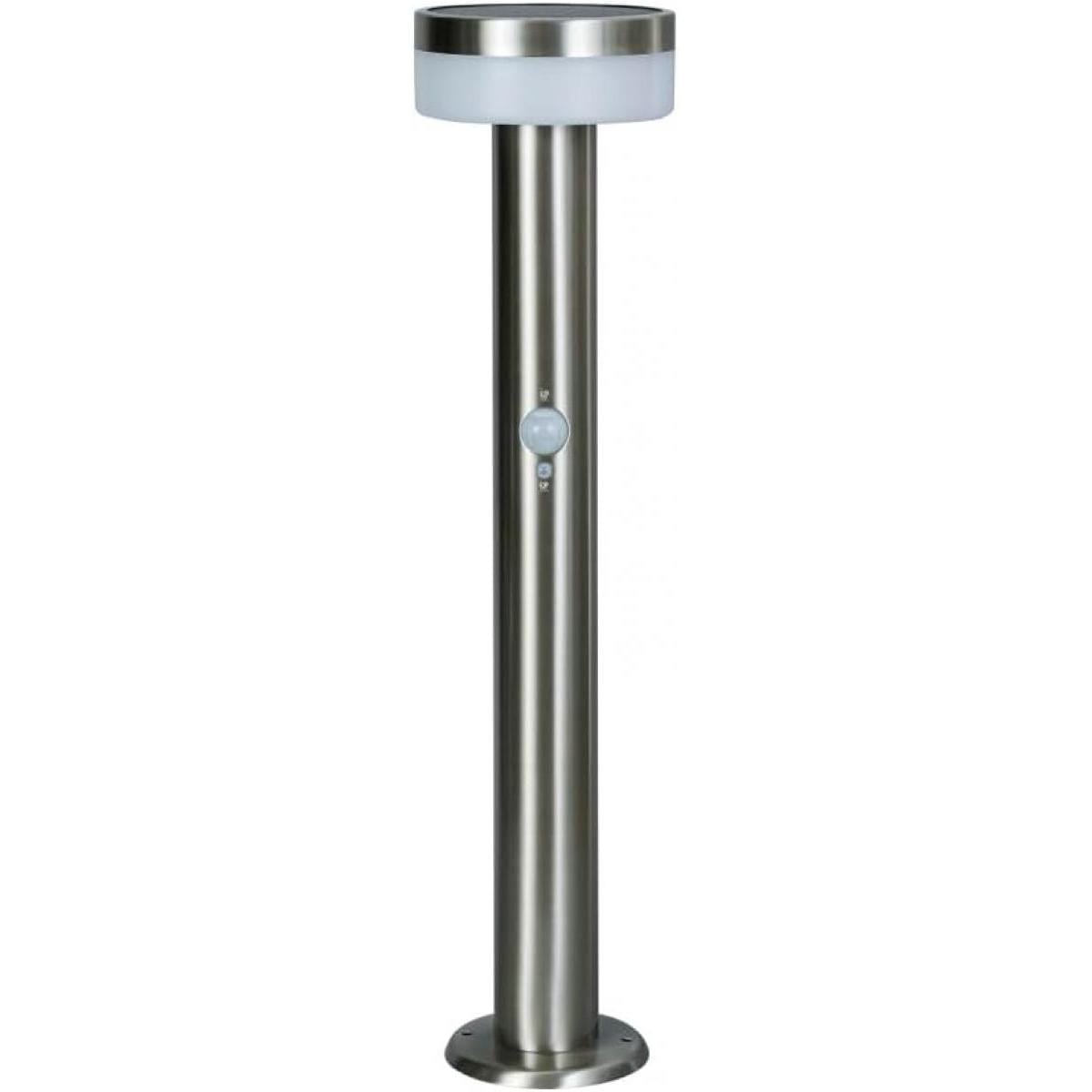 ムサシ ガーデンライト 100 シルバー GL-S100SV 電源不要 ソーラー発電 丸型 庭 センサーライト 常夜灯 庭 ライト 玄関 ガーテン 工事不要