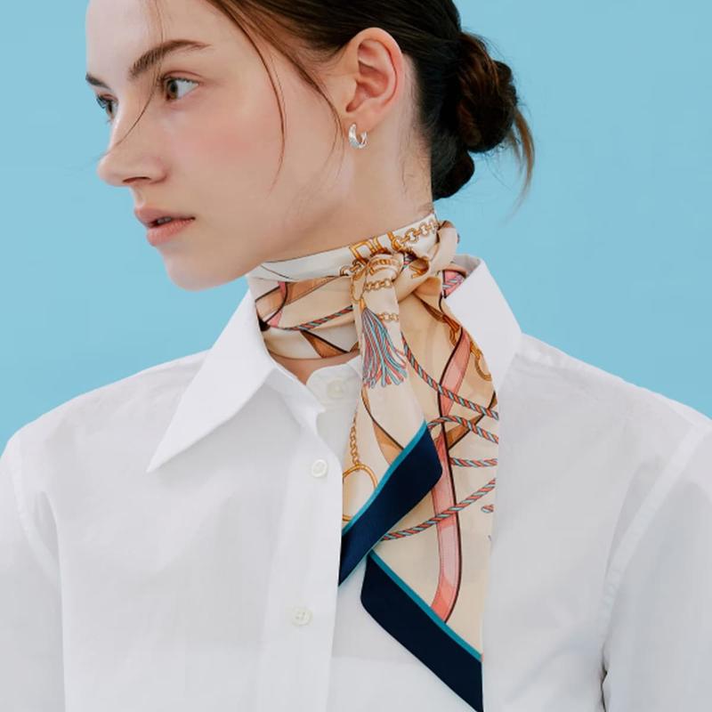 DCSC5F255P2 [スカーフ]ピンク チェーン プリント バンドゥ スカーフ