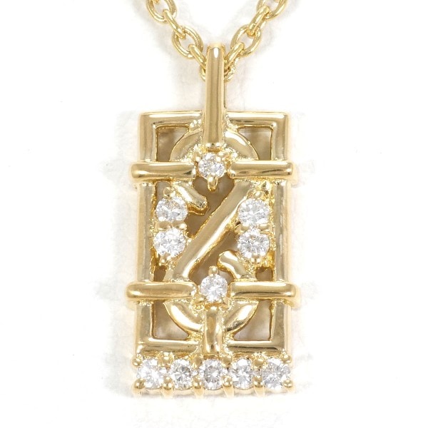 セリーヌ K18YG ネックレス ダイヤ 0.15 総重量約4.9g 約42cm ジュエリー 中古